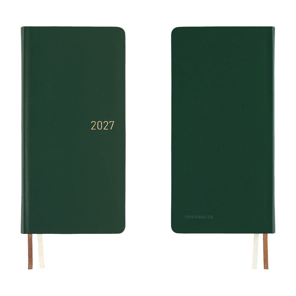 Hobonichi Techo 2027 Weeks Planner | Leather: Forest Green | English