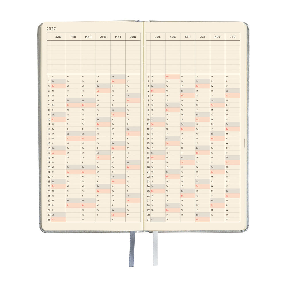 Hobonichi Techo 2027 Weeks Planner | Leather: Noble Silver | English