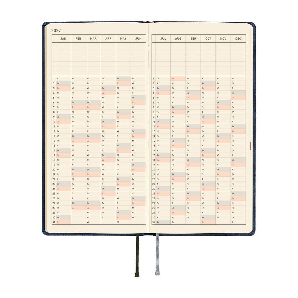 Hobonichi Techo 2027 Weeks Planner | Colors: Midnight Blue | English