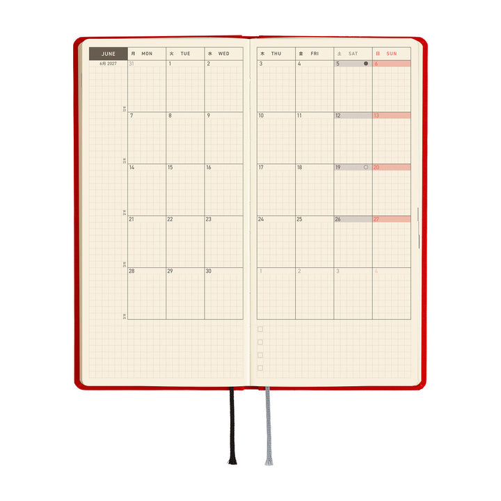Hobonichi Techo 2027 Weeks Planner | Colors: Poppy Red | English