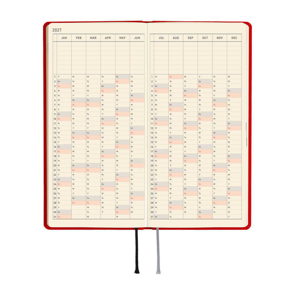 Hobonichi Techo 2027 Weeks Planner | Colors: Poppy Red | English