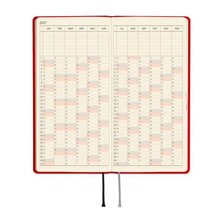 Hobonichi Techo 2027 Weeks Planner | Colors: Poppy Red | English
