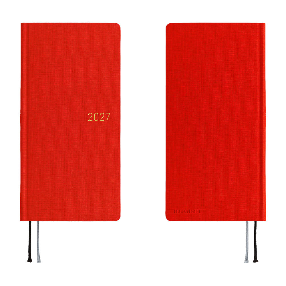 Hobonichi Techo 2027 Weeks Planner | Colors: Poppy Red | English
