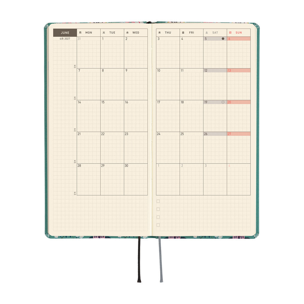 Hobonichi Techo 2027 Weeks Planner | Yumi Kitagishi: White Cat Wallpaper | English
