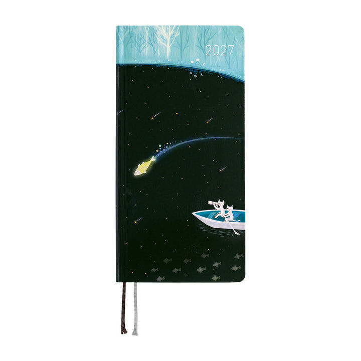 Hobonichi Techo 2027 Weeks Planner | Hiroko Kubota: Meteor Shower in the Light Blue Forest | English