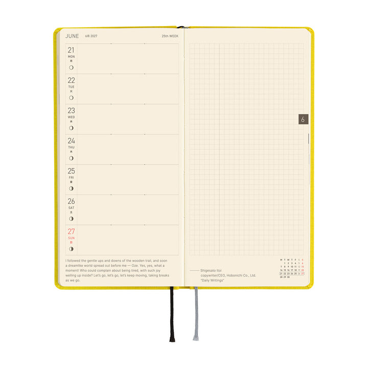 Hobonichi Techo 2027 Weeks MEGA Planner | Colors: Canaria Yellow | English