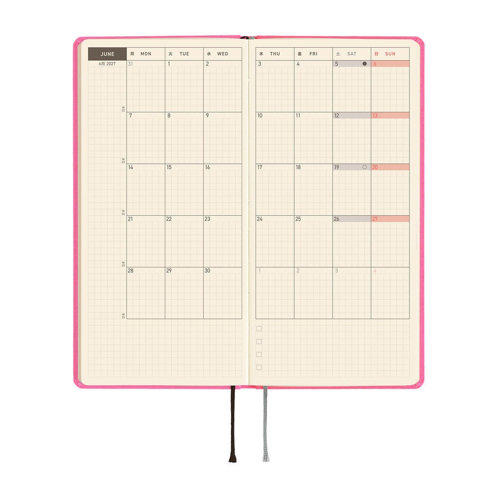 Hobonichi Techo 2027 Weeks MEGA Planner | Colors: Pink Sapphire | English