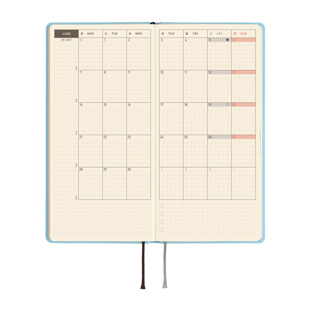 Hobonichi Techo 2027 Weeks Planner | Colors: Sea Glass | English