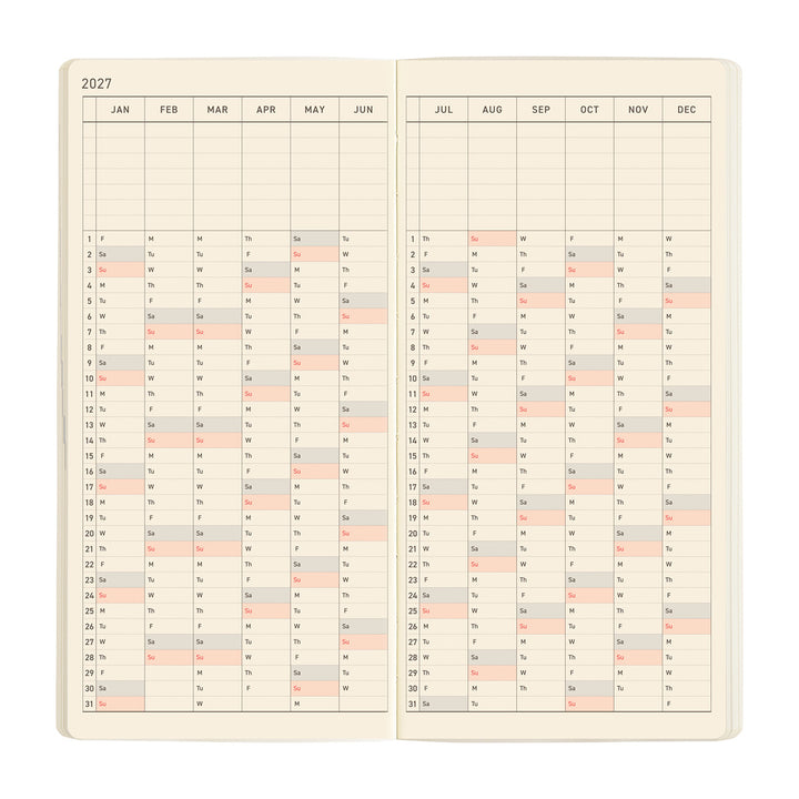 Hobonichi Techo 2027 Weeks MEGA Planner | Sneaker: Mandarin Orange | English