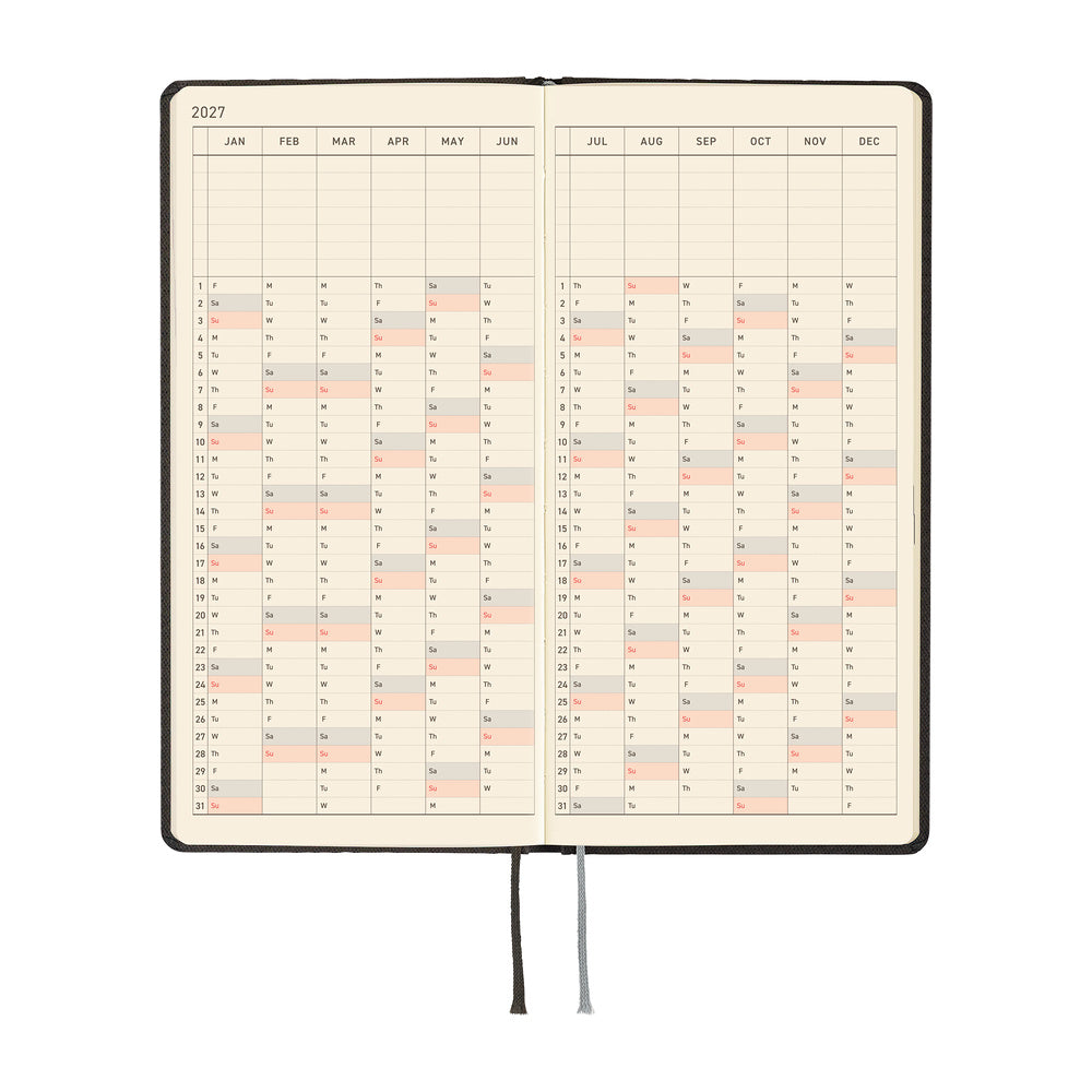Hobonichi Techo 2027 Weeks Planner | Paper Series: Black Argyle | English