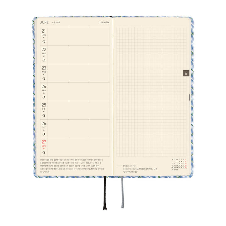 Hobonichi Techo 2027 Weeks Planner | Shirt Fabric: Graph Plaid | English