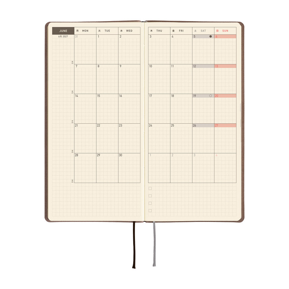 Hobonichi Techo 2027 Weeks Planner | Smooth: Café au Lait | English