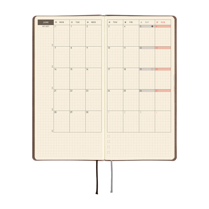 Hobonichi Techo 2027 Weeks Planner | Smooth: Café au Lait | English