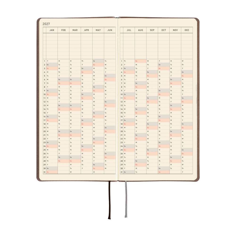 Hobonichi Techo 2027 Weeks Planner | Smooth: Café au Lait | English