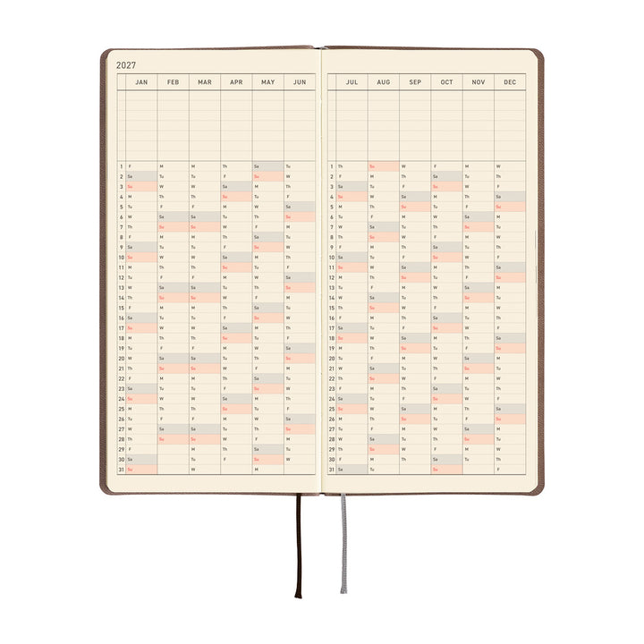 Hobonichi Techo 2027 Weeks Planner | Smooth: Café au Lait | English
