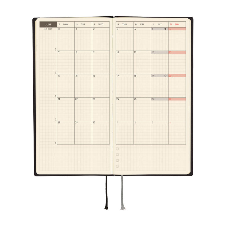Hobonichi Techo 2027 Weeks Planner | White Line: Black | English