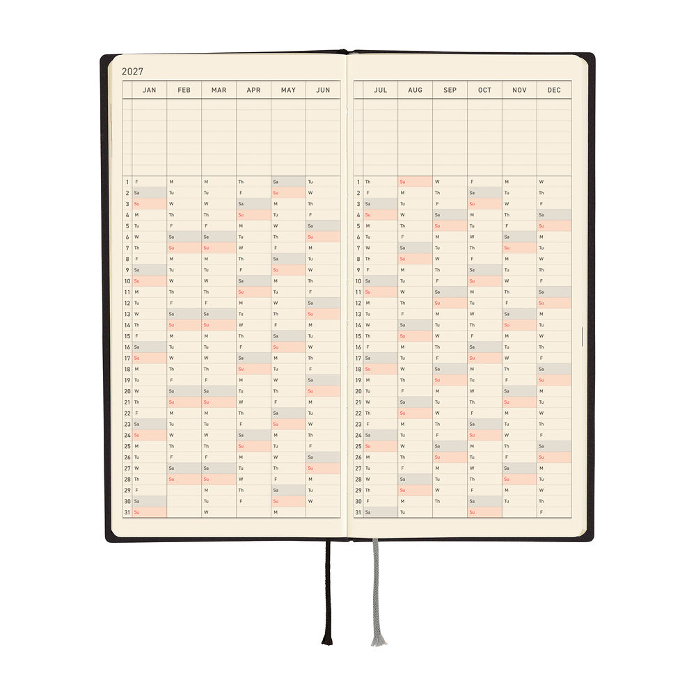 Hobonichi Techo 2027 Weeks Planner | White Line: Black | English