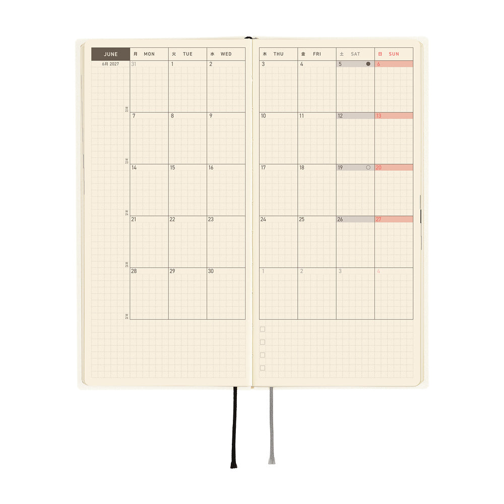 Hobonichi Techo 2027 Weeks Planner | White Line: Ivory | English