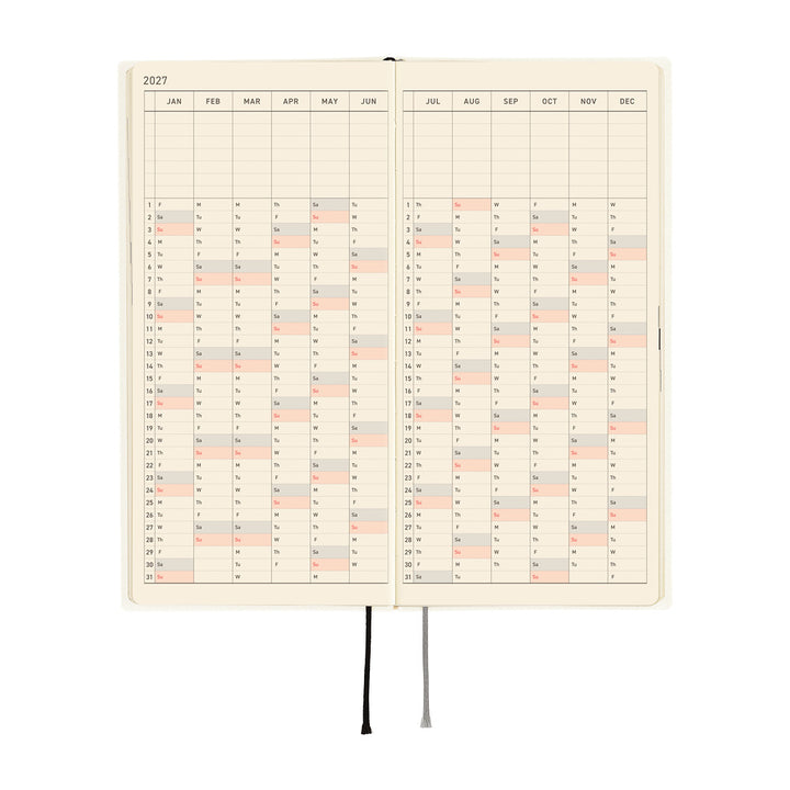 Hobonichi Techo 2027 Weeks Planner | White Line: Ivory | English