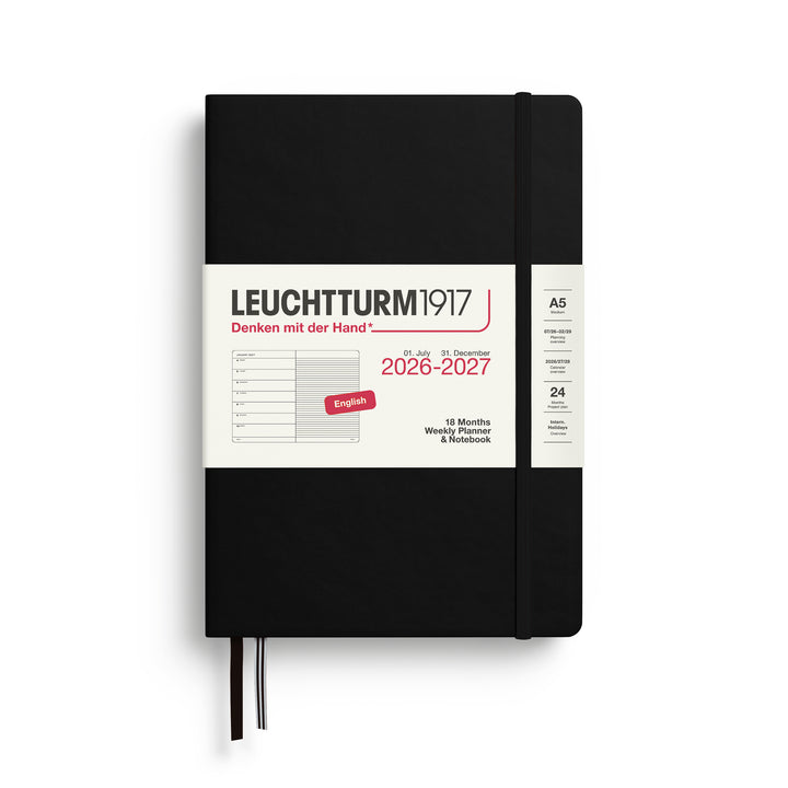 2026-2027 Weekly Planner and Notebook | 18 Months | Black