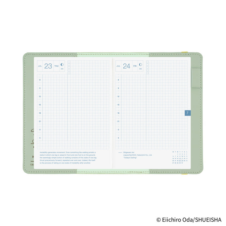 Hobonichi Techo A6 Original Cover with Planner | ONE PIECE magazine: End of Luffy’s Dream (Mint Green) | English Mon Start
