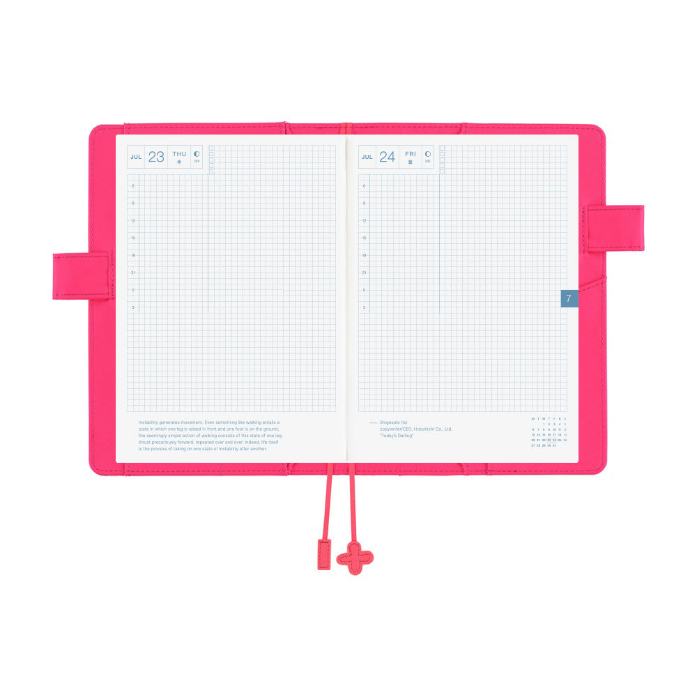 Hobonichi Techo A5 Cousin Cover with Planner | Makoto Matsubayashi: Pink Flowers | English Mon Start