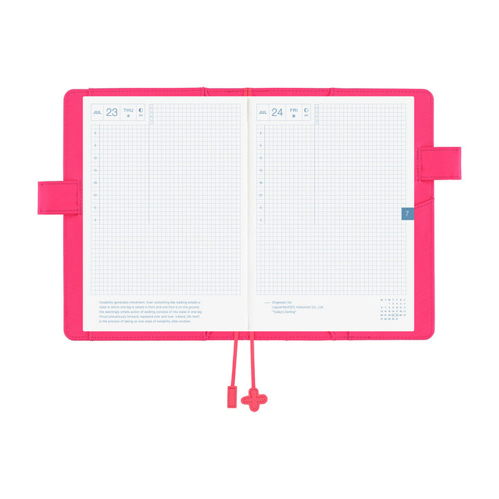 Hobonichi Techo A5 Cousin Cover with Planner | Makoto Matsubayashi: Pink Flowers | English Mon Start