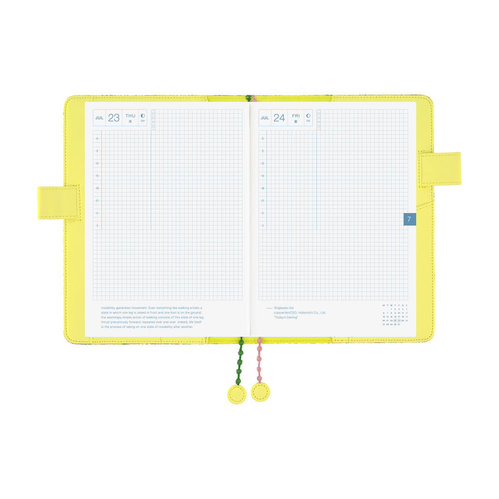 Hobonichi Techo A5 Cousin Cover with Planner | minä perhonen: skyful (Yellow) | English Mon Start
