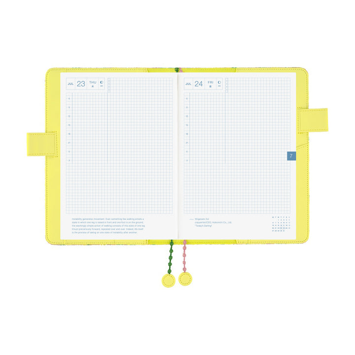 Hobonichi Techo A5 Cousin Cover with Planner | minä perhonen: skyful (Yellow) | English Mon Start