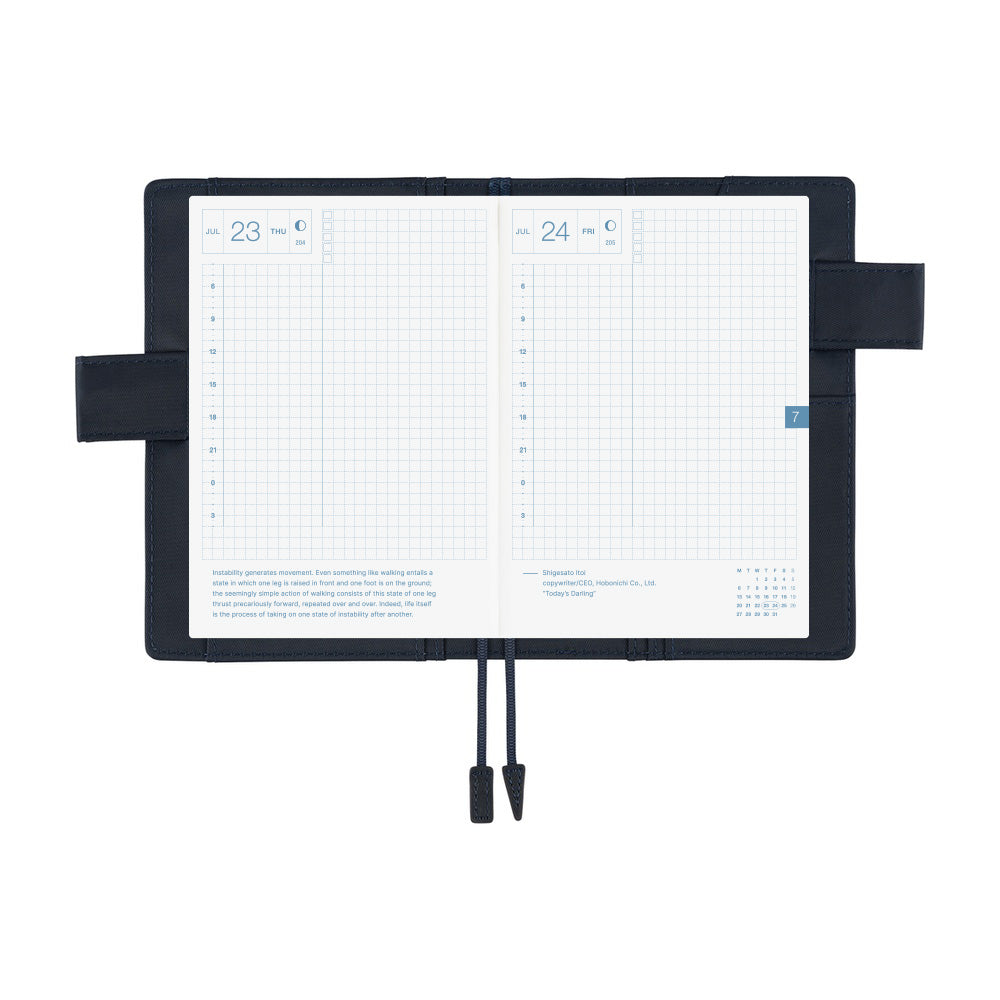 Hobonichi Techo A6 Original Cover with Planner | Colors: Navy | English Mon Start