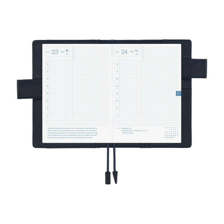 Hobonichi Techo A6 Original Cover with Planner | Colors: Navy | English Mon Start