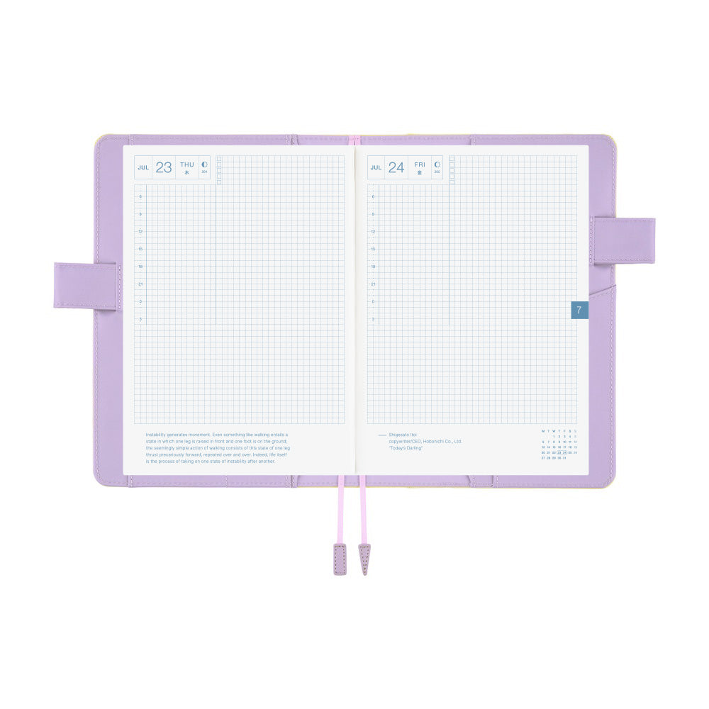 Hobonichi Techo A5 Cousin Cover with Planner | Colors: Honey Lilac | English Mon Start