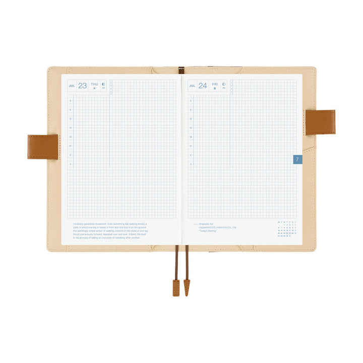 Hobonichi Techo A5 Cousin Cover with Planner | Shirt Fabric: Foggy Plaid | English Mon Start