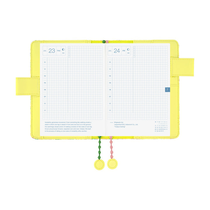 Hobonichi Techo A6 Original Cover with Planner | minä perhonen: skyful (Yellow) | English Mon Start