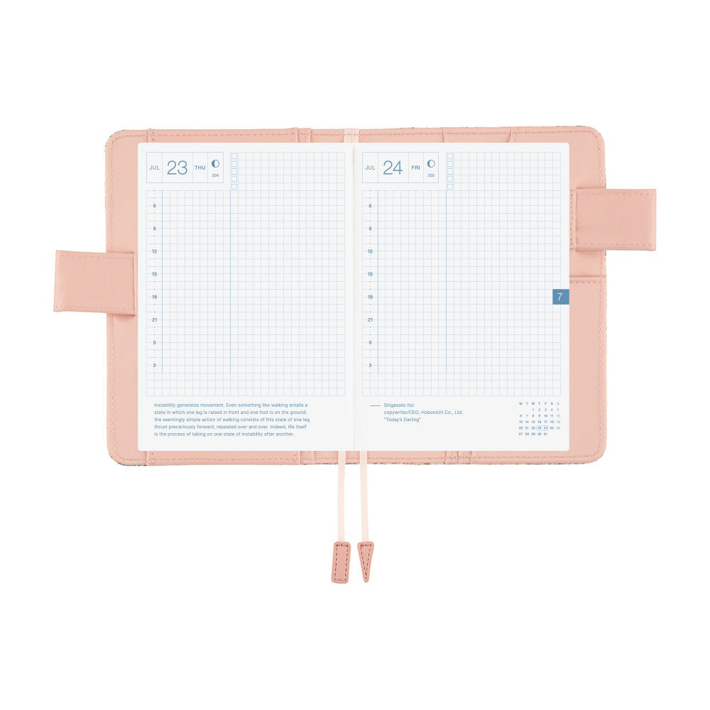 Hobonichi Techo A6 Original Cover with Planner | Liberty Fabrics: Sasha Kiora | English Mon Start