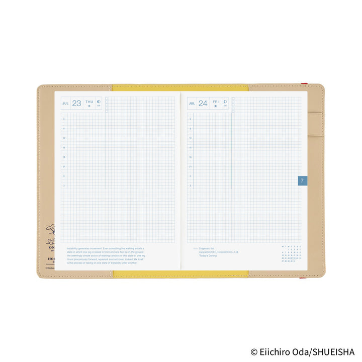 Hobonichi Techo A5 Cousin Cover with Planner | ONE PIECE magazine: End of Luffy’s Dream (Sand Beige) | English Mon Start