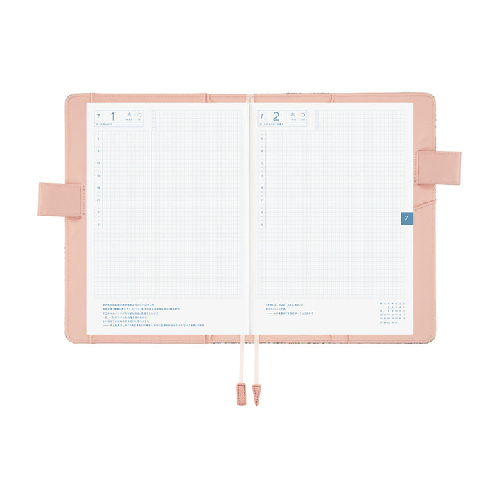 Hobonichi Techo A5 Cousin Cover with Spring Planner | Liberty Fabrics: Sasha Kiora | Japanese April Start