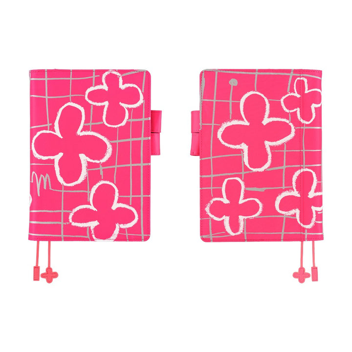 Hobonichi Techo A5 Cousin Cover with Planner | Makoto Matsubayashi: Pink Flowers | English Mon Start