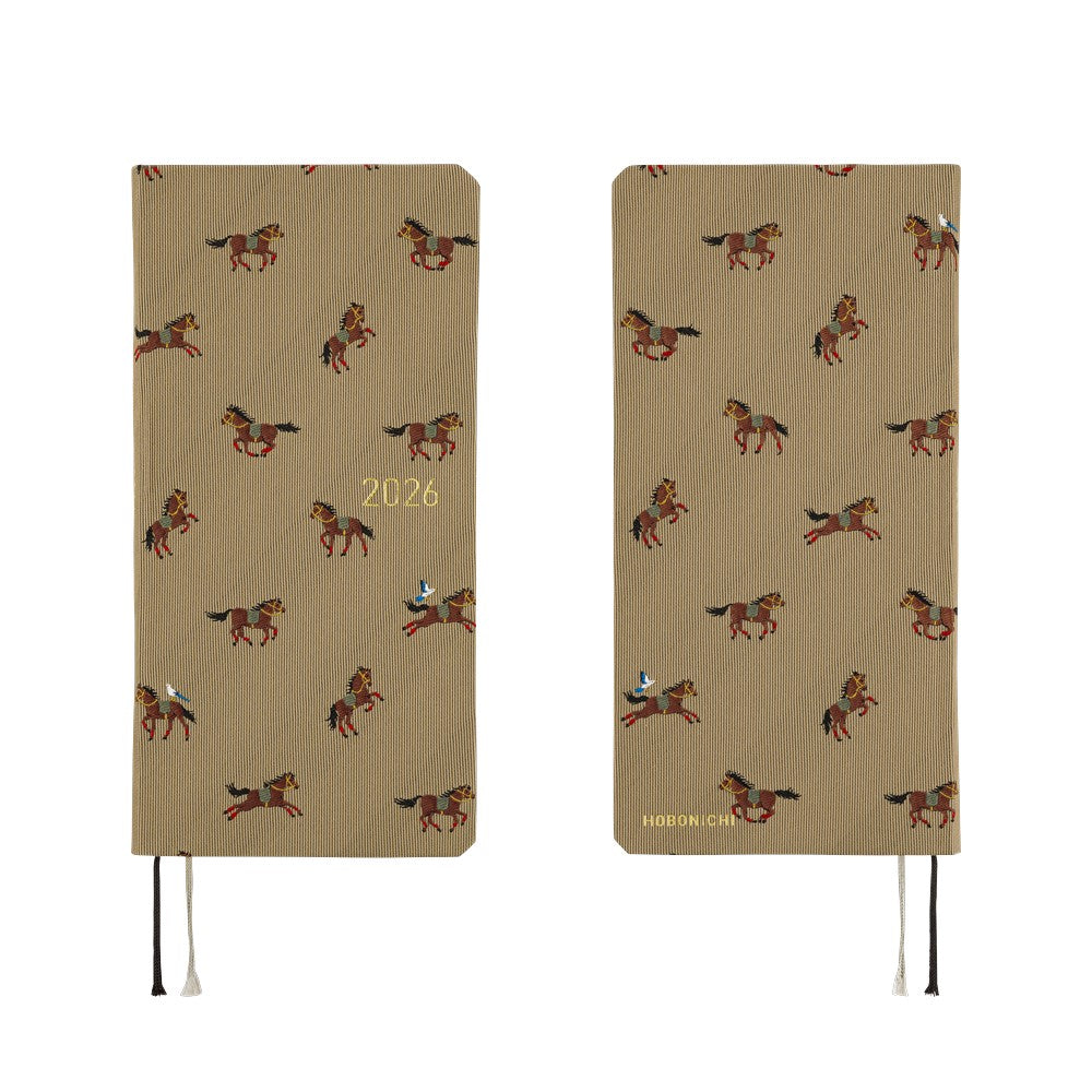 Hobonichi Techo 2026 APRIL Starts Week Planner | Bow & Tie: Galloping Horses | Japanese