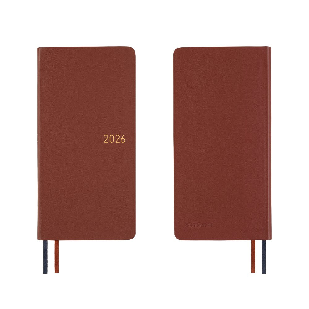 Hobonichi Techo 2026 Weeks Planner | Leather: Wine Brown | English