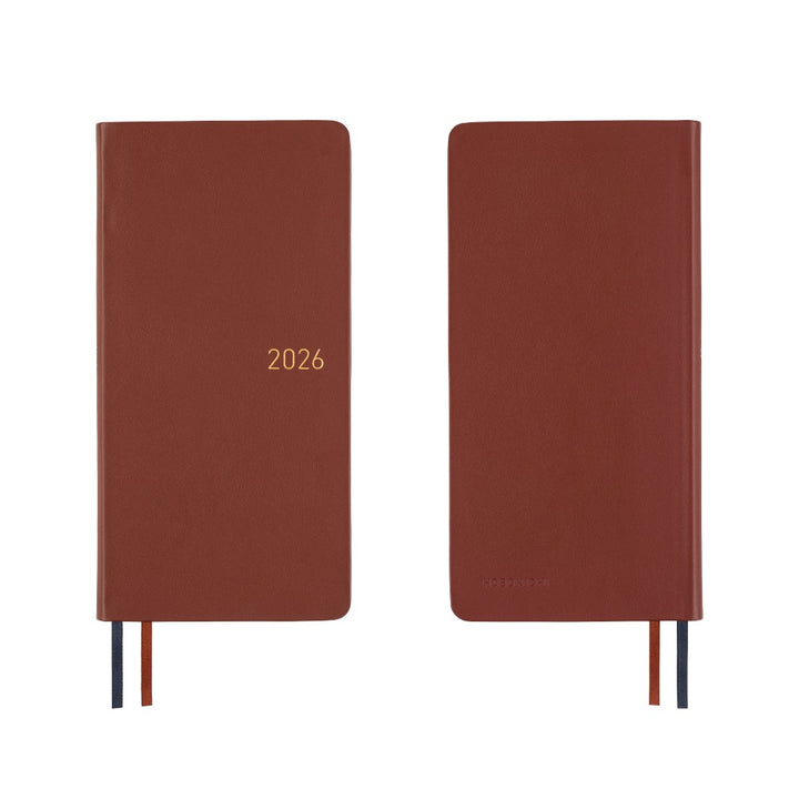Hobonichi Techo 2026 Weeks Planner | Leather: Wine Brown | English