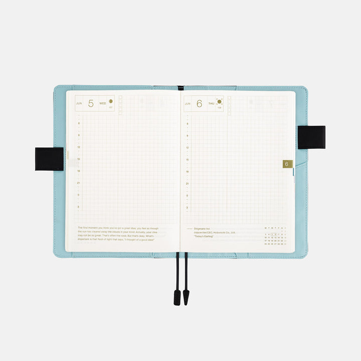 Hobonichi Techo A6 Original Cover | Black x Clear Blue