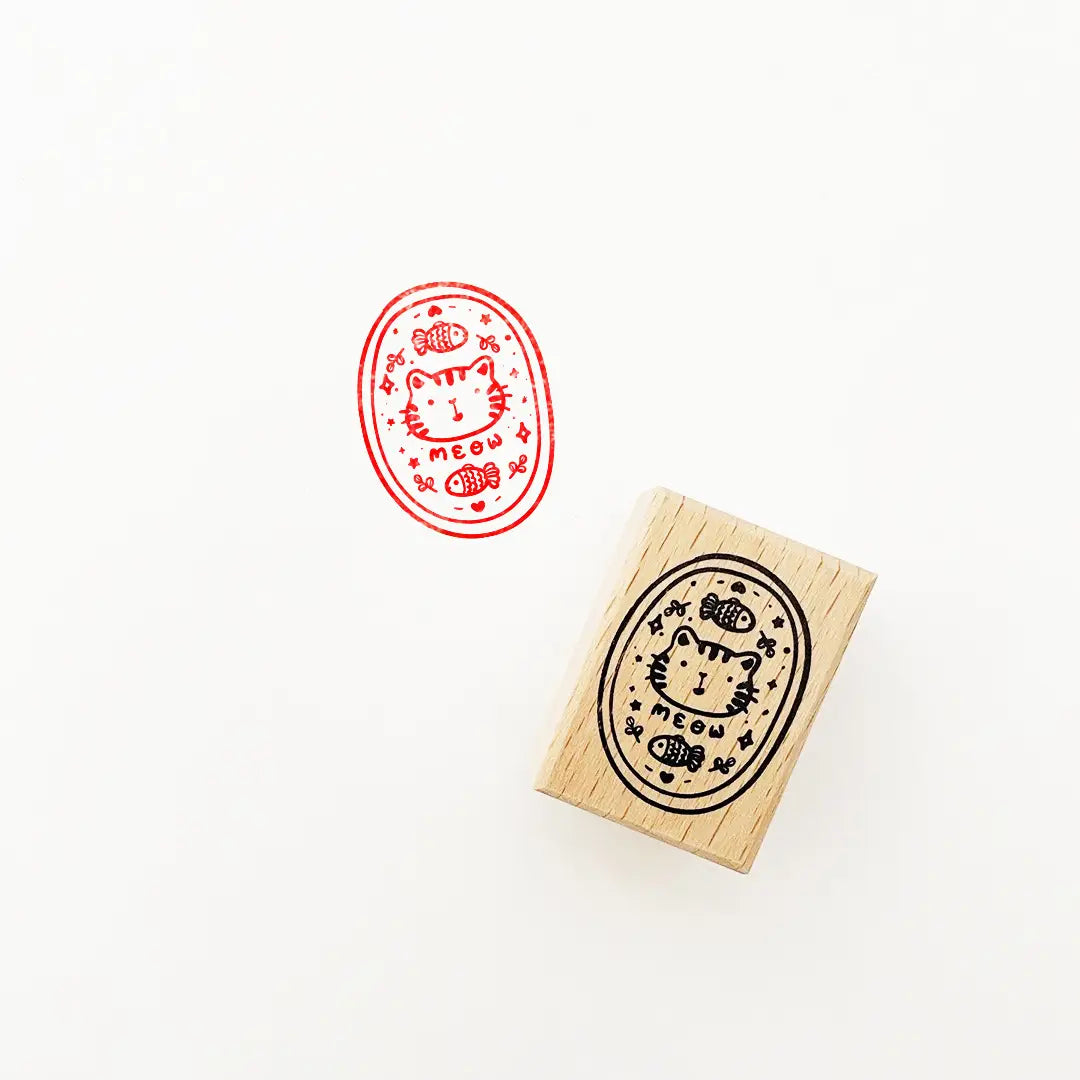 Cat Badge Mini Stamp