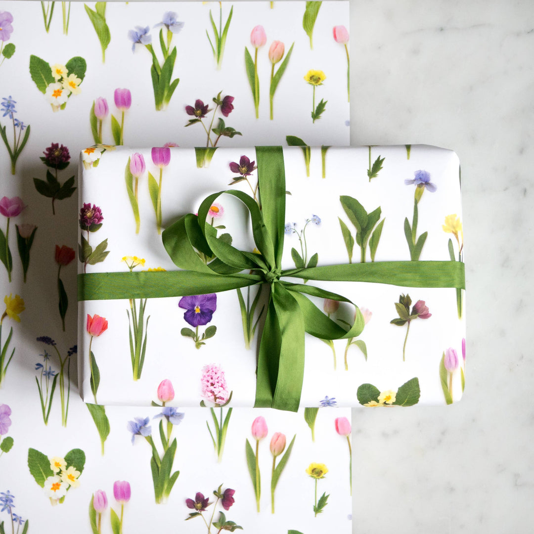 Wrapped Spring Flowers Rainbow of Spring Flowers | Gift Wrap β The Paper Mouse