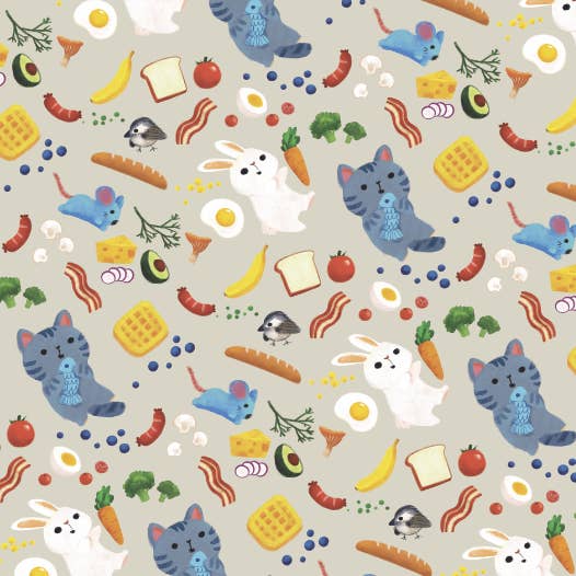 Breakfast Food with Animals | Wrapping Paper
