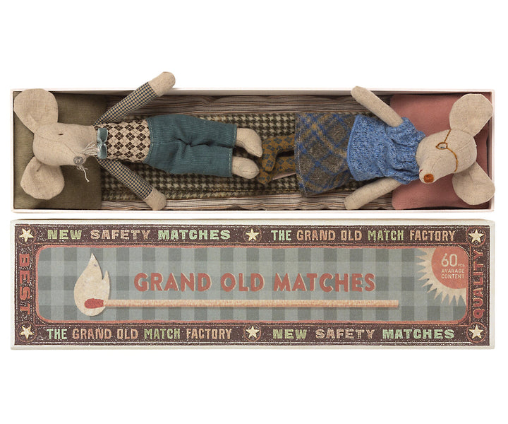 Grandma and Grandpa Mice in Matchbox *