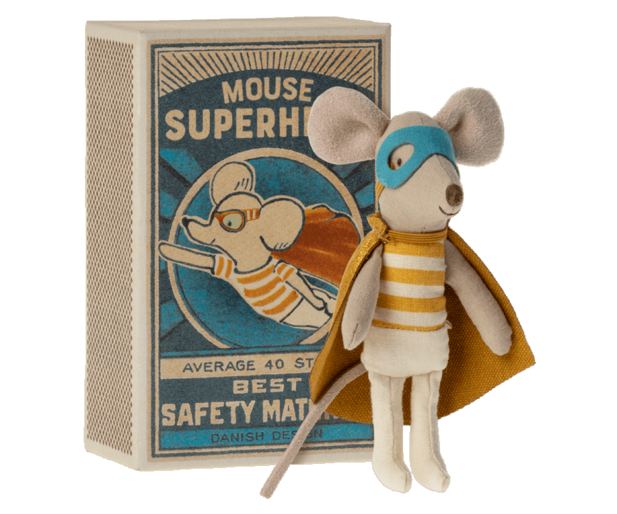 Super Hero Little Brother Mouse in a Matchbox