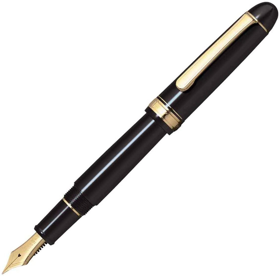 3776 Century Black Fountain Pen with Gold Trim | Fine