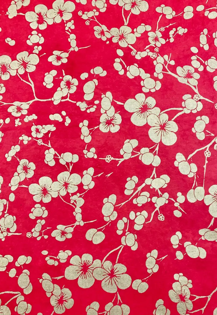 Gold Cherry Blossom on Red | Gift Wrap
