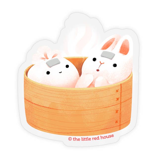 Bunny & Steam Bun Sauna | Vinyl Sticker *